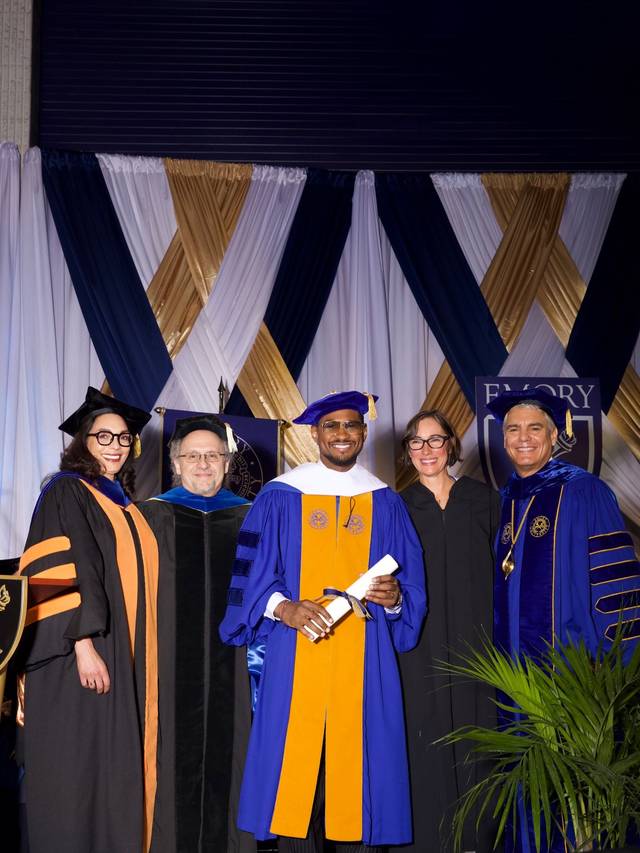 A post by @usher on TikTok caption: Yesterday I received an honorary Doctorate from Emory University and had the honor of delivering the commencement address to the class of 2025. This moment was a reminder that the journey never stops.. keep dreaming, keep growing, and never stop believing in the power of your voice! Before I could sing, before I could dance and before I was a doctor, I had passion, and that’s what matters no matter what you do! My relationship with Emory has been well documented for over 15 years. Through my New Look Charity, I’ve helped build a pipeline that creates opportunity for students who, like me, were misunderstood. I wanted to open doors for young people who may not have the perfect transcript, but who carry with them something more powerful: Potential, Passion, and Perseverance. @Emory University #usher #rnb #graduation 