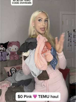 A post by @jordynnehahn on TikTok caption: loveee this pink haul #temuhaul #temufinds #fyp #viral #fashion #Home #trending #haul  bio: Code:  DVH9385｜TEMU $0 Gifts ⬇️⬇️⬇️