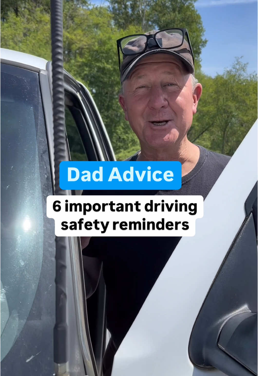 A post by @dadadvicefrombo on TikTok caption: #ad Dad lecture for a good cause. Share this video so we can all be smart on the roads this summer.    The hard truth to hear is that most people mean well when they are driving. You look at your phone because you “know there are no cars” or you roll through a stop sign because “looked all directions before you got there”. This is your reminder from Dad to take your safe driving seriously.   You can read all about safe driving reminders at USAA.com/drivesafe. Thank you @USAA for looking out for all of us.    Love, Dad