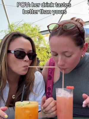A post by @raelyn_cs on TikTok caption: Why is her drink order always better than mine 😩 #fyp #funny #happyhour #drinks #couple