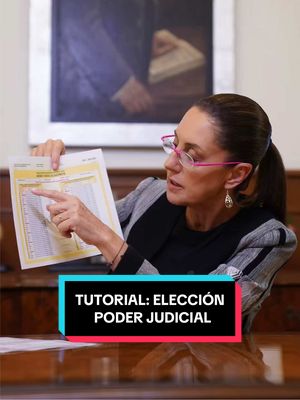 A post by @claudiasheinbaum on TikTok caption: Les platico el proceso para participar el 1.° de junio en esta primera elección histórica del Poder Judicial. El objetivo es que no haya corrupción y que represente verdaderamente al pueblo. #lovientiktok #presidentA #claudiasheinbaum #presidentA 