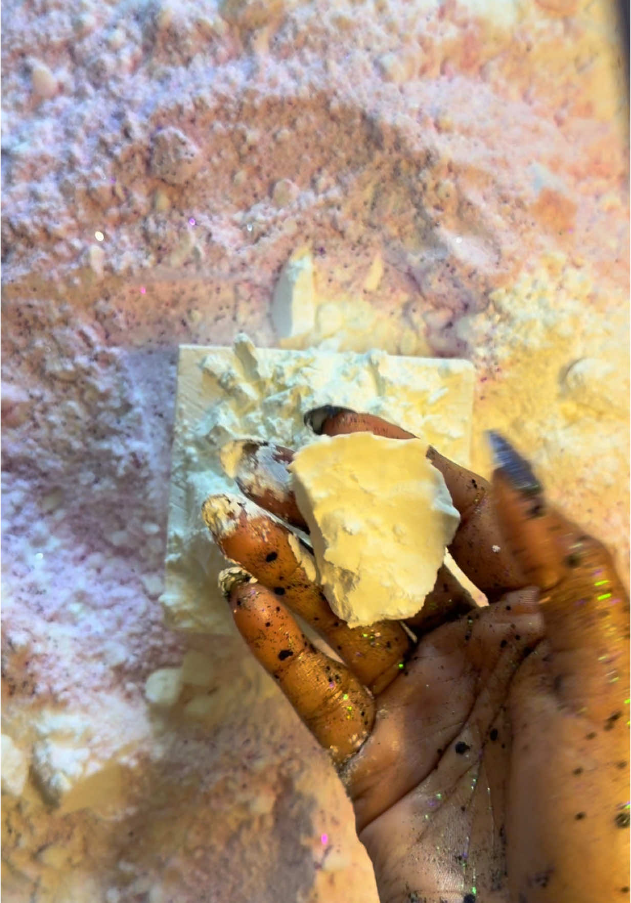 A post by @asmrlyyours on TikTok caption: Corn starch baby #tiktok 