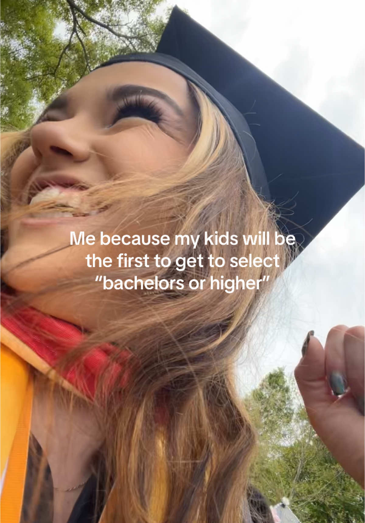 A post by @glittermemadi on TikTok caption: I wore that “first generation” stole with pride #fypシ 