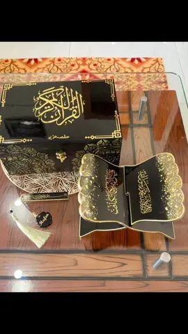 A post by @zoiii_hashmi_official on TikTok caption: For order 0339-2001071  4 pieces set Quran box, Quran stand,bookmark, keychain price 18500. Delivery available allover pakistan. #foryoupage #foryou @chanda.artlove 