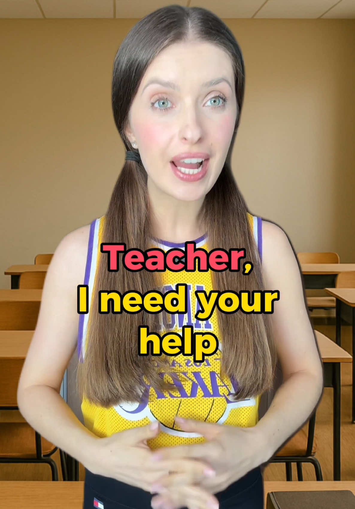 A post by @englishbygiovana on TikTok caption: Asking for help at school 🏫 