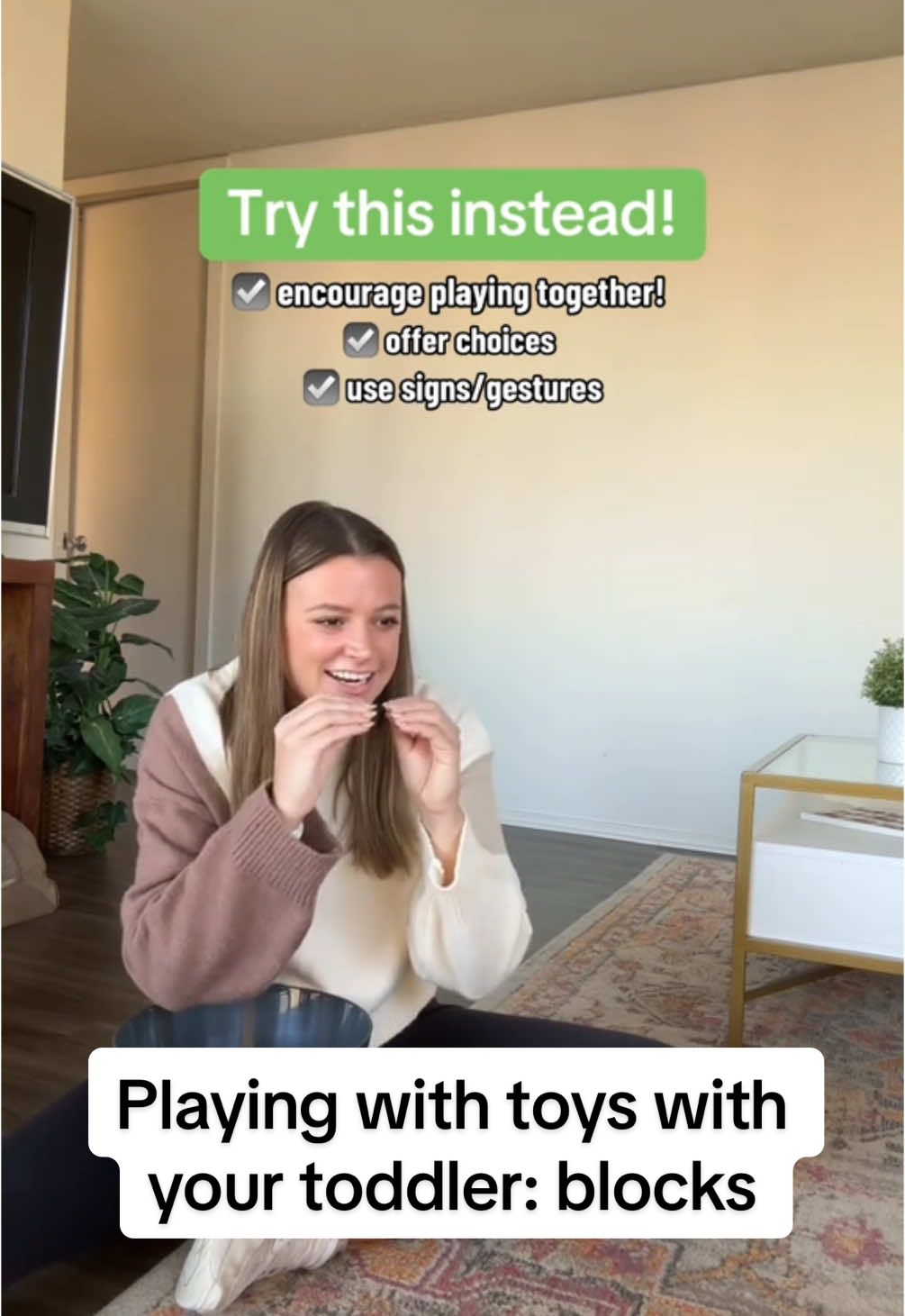 A post by @peds_slp on TikTok caption: Tips for encouraging speech and language development at home when playing with blocks with your toddler! Blocks are great for early language learners because you can have so much fun with them while targeting a variety of speech goals at the same time! 📦 #slp #speechtherapy #pedsslp #earlyintervention #momtips #babydevelopment #playideasforbaby #playideasfortoddler #playideasforkids #parenttips #speechdelay #todddlertoys #toddlerlanguagedevelopment #speechpathologist
