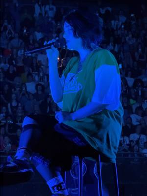 A post by @billieeilishhome on TikTok caption: @BILLIE EILISH performing “SKINNY” at HIT ME HARD AND SOFT THE TOUR in Amsterdam