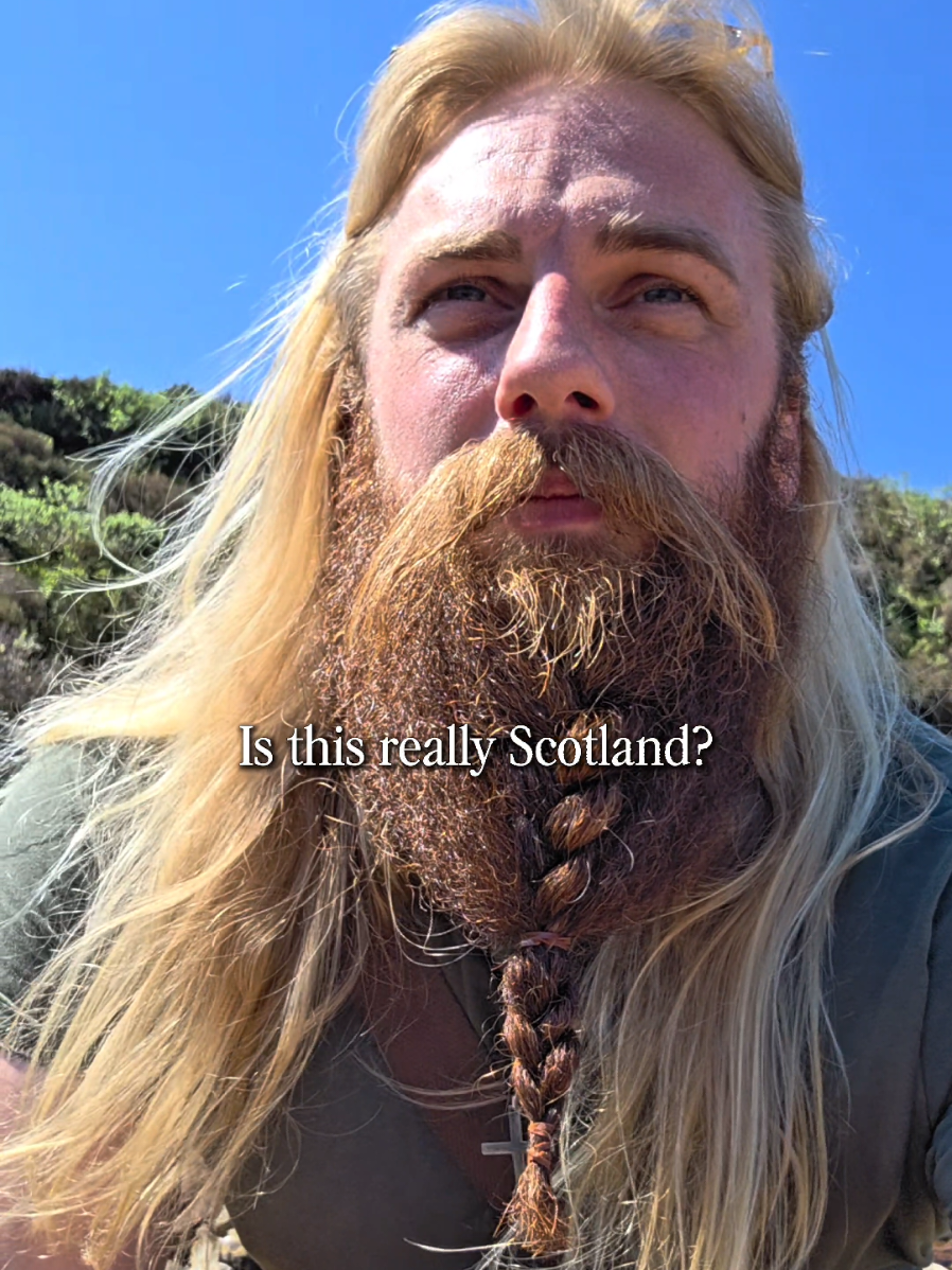 A post by @tartan_viking on TikTok caption: Scotland...you've outdone yourself this week 🏴󠁧󠁢󠁳󠁣󠁴󠁿👏 But on a serious note, I can't take this much sunlight and heat. I'm slowly turning into a blonde haired tomato. Factor 50 is no good! I'll need lathered up in factory 5,000. #tartanviking #tartanvikingadventures #meninkilts #highlander #tartan #travelscotland #tourscotland #dontbeboring #scotland #scottish #scotlandisnow #scottishcollective #visitscotland #isleofskye #scotlandadventures 