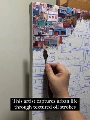 A post by @fenonart on TikTok caption: #Repost sketch_dailydose ・・・ Xie Yifei is a contemporary Chinese artist renowned for his vibrant cityscape oil paintings, mainly using palette knives. His technique emphasizes the architectural essence of urban environments, capturing the dynamic interplay of light and structure. Artist: @xieyifei8 / 谢逸飞原创油画 #Art #painting #artist #oilpaint