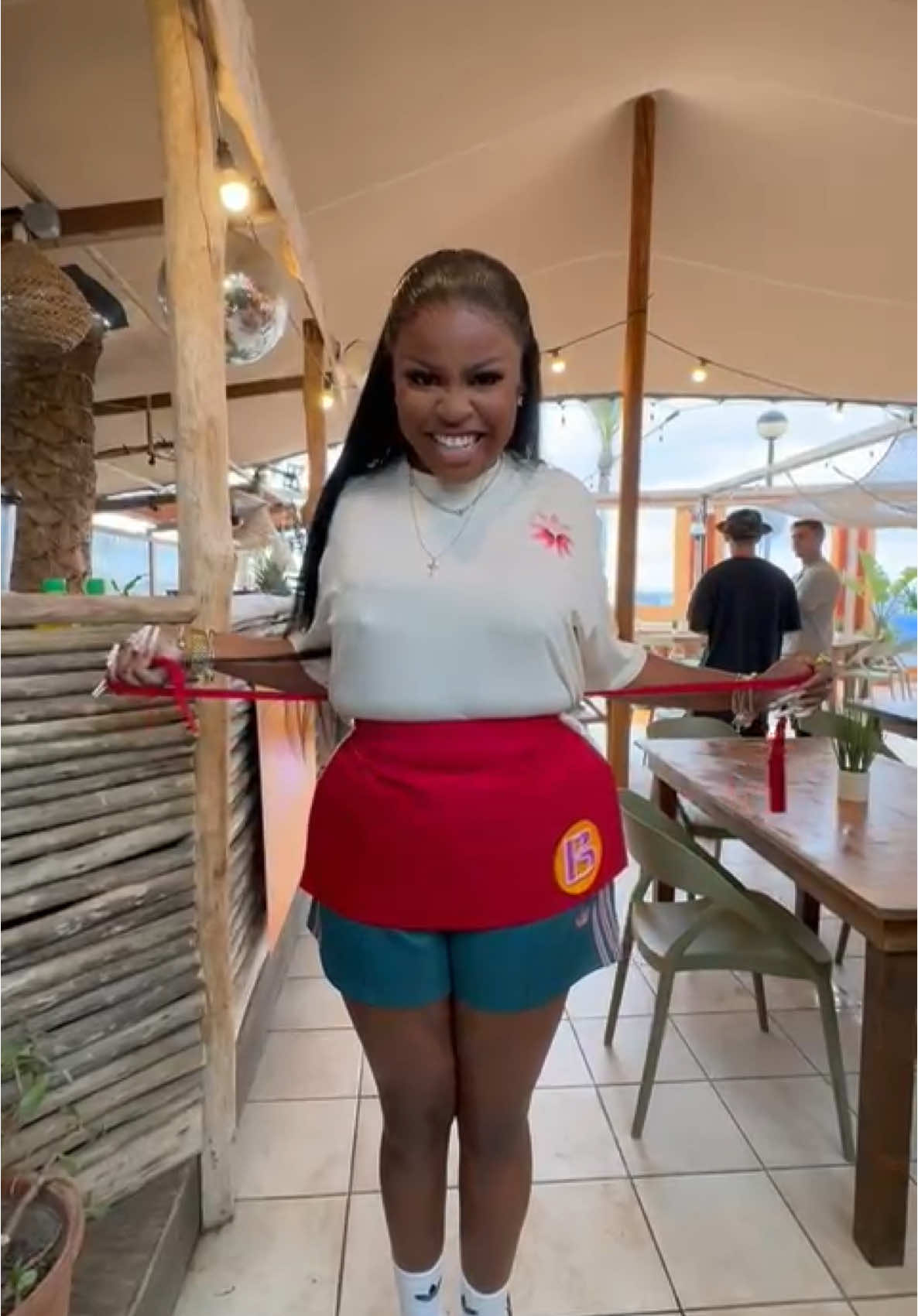 A post by @nellarose on TikTok caption: The waitressing BBL works 😂