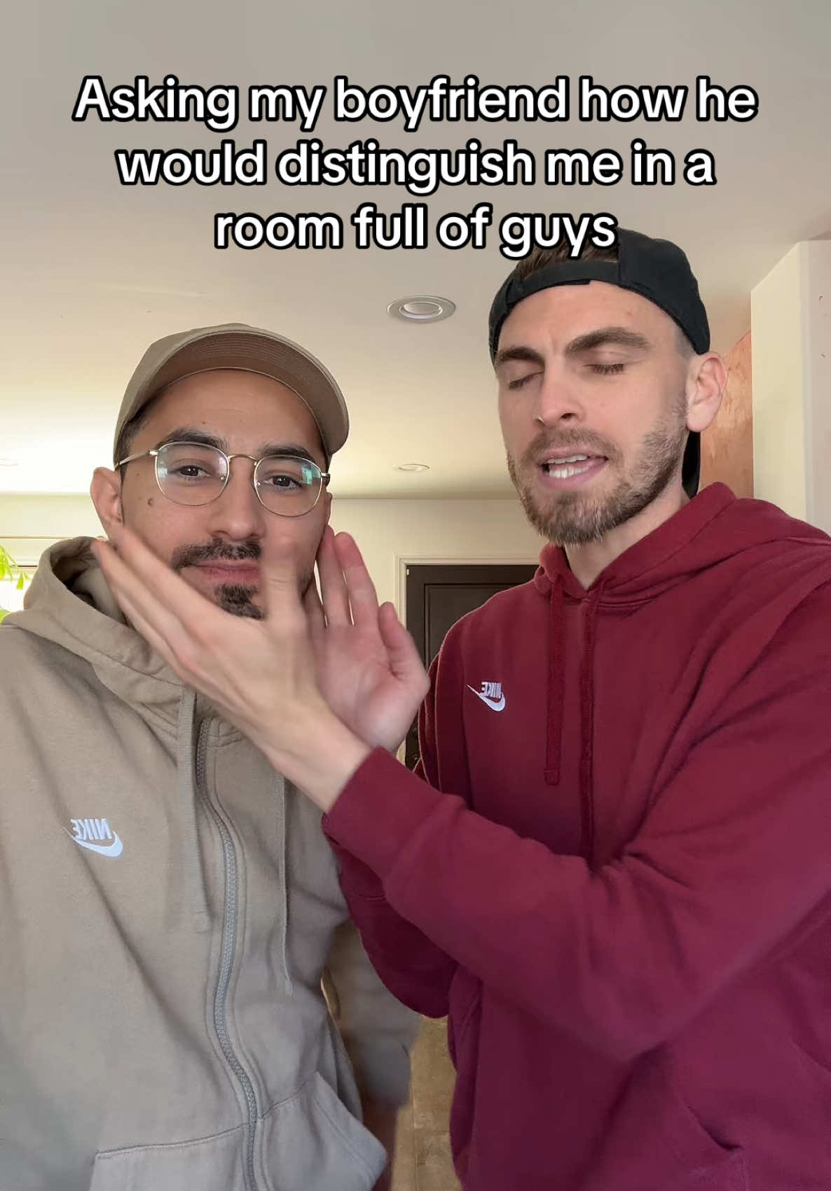 A post by @whenericmetseb on TikTok caption: Asking my boyfriend questions never disappoints 🤣🤣 @Sebastian 🦀 @Eric Flick 🤴🏻  #fyp #couplescomedy #couplescontent #boyfriendreaction #relationships #whenericmetseb #lgbt🌈 #lgbt🏳️‍🌈