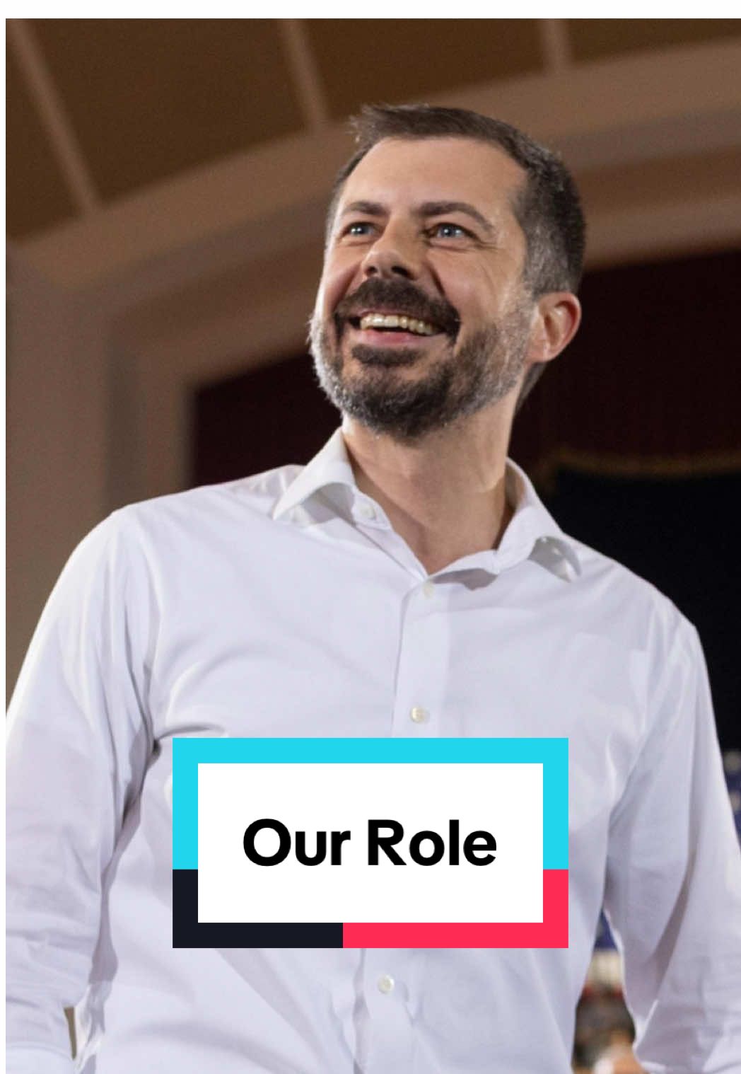 A post by @petebuttigieg on TikTok caption: I wouldn't be out there if I didn't believe that America can come through this moment, if each of us is prepared to play our role in demanding and delivering a better future.
