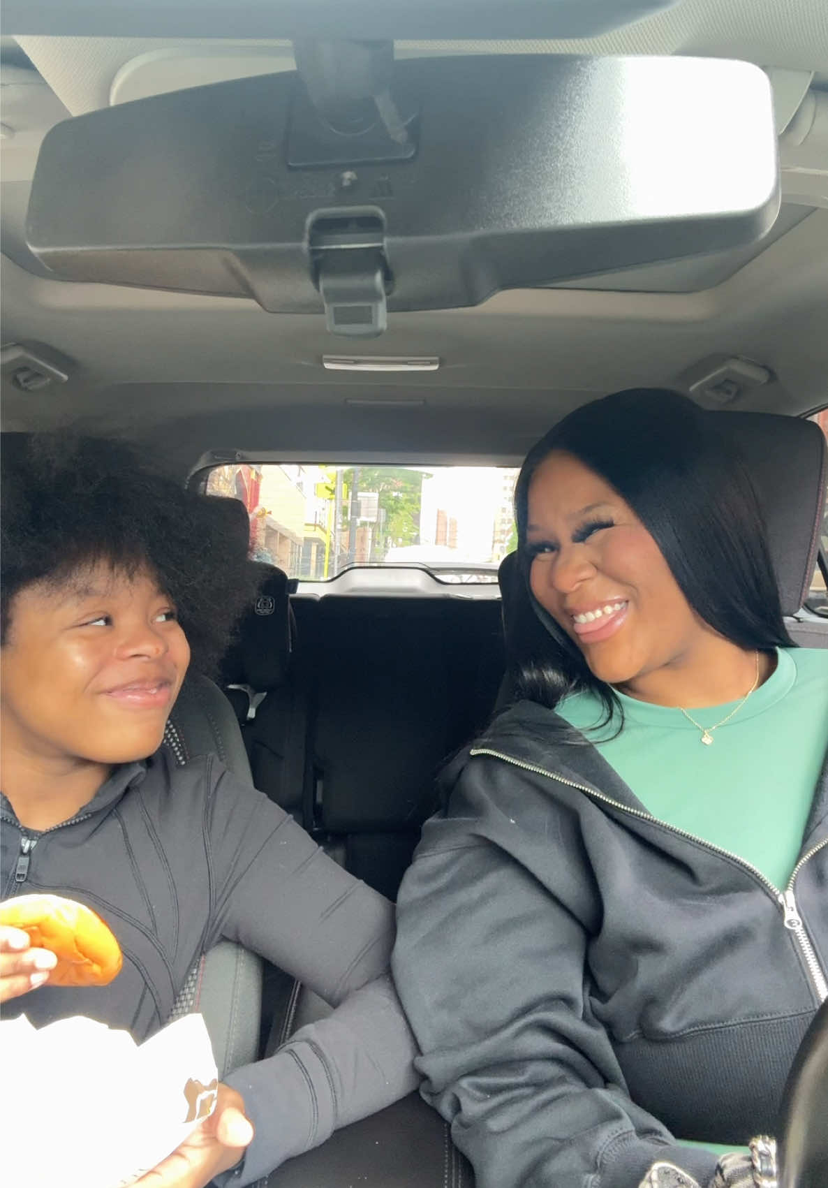 A post by @isistkeyah on TikTok caption: Demi was so mad none of the charger ports was working in @McDonald’s she was over it 😂 #fyp #isistkeyah #Vlog #demi #hairvlog #lunch #mcdonalds #cheeseburger #fries #spirte #afro #hairappointment #maintenancevlog #diamondsandbugettes #momanddaughter #funny #carchronicles