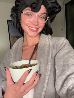 A post by @sig on TikTok caption: Wow I really need to up my game I’m sorry ✋💔 Anyways I’ve been trying new combos with yogurt and I think banana with this would slap. Also I like sf maple syrup instead of cinnamon sometimes. Ok ily bye 