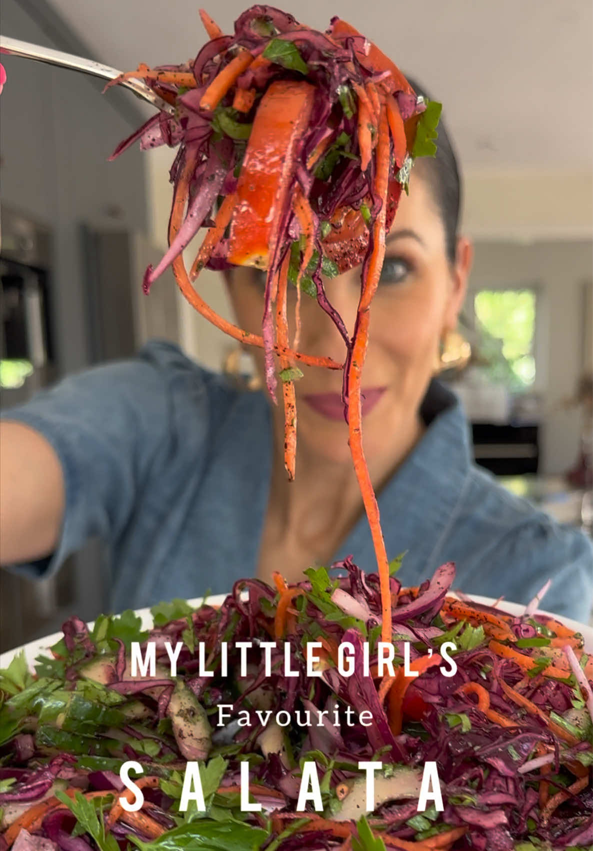 A post by @melizcooks on TikTok caption: Ok, what are you having for (lunch) or dinner tonight because I REALLY think you should make my little girl’s favourite ocakbaşı-style salata 💚💛🧡❤️🩷💜 delicious, crunchy, moreish, juicy, so good. The key is to shred and slice EVERYTHING as finely as possible. The full recipe is in Dinner Tonight, the method is on the reel - mix the lemon juice and vinegar together and dress the shredded cabbage with half of this mixture first to lightly pickle the red cabbage before the pomegranate molasses and extra virgin olive oil are added and then layer up the rest of the ingredients #pleasemakeit INGREDIENTS SERVES 4–6 Prep: 15 minutes 2 tbsp lemon juice 2 tbsp red wine vinegar or grape vinegar 250g (9oz) red cabbage, cored and very finely shredded 25g (1oz) fresh flat leaf parsley leaves, half finely chopped and the other half roughly chopped 1 tsp dried mint ½ tsp sea salt flakes 2 tbsp pomegranate molasses 1 small carrot, coarsely grated or cut julienne-style 2 large, ripe tomatoes, halved, then thickly sliced 1 small red onion, peeled, halvedand very finely sliced 1 small Middle Eastern, Persian or Crooks cucumber, or ¼ English cucumber (deseeded), finely sliced 3 tbsp extra virgin olive oil 1 heaped tsp sumac #melizcooks #salad #choppedsalad #finelysliced #lunchideas #dinnerideas #redcabbage #cucumber #parsley #evoo #sumac #saladdressing #redonion #thenewhealthy #saladrecipes #crunchysalad #melizcooks