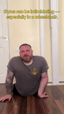 A post by @mickey.bushell on TikTok caption: Gyms can be overwhelming — but that shouldn’t stop your progress. Here’s a full upper body band workout for wheelchair users — no gym, no problem. 	•	Chest press 	•	Shoulder press 	•	Pallof press Train smart. Train seated. Train strong. #WheelchairFitness #AdaptiveWorkout #wheelchairuser #DisabilityFitness 