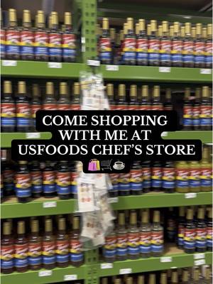 A post by @kmaeleee on TikTok caption: come shopping with me for coffee stuff at us foods chef’s store #coffeebar #coffeefinds #coffeesyrups #shopwithme 