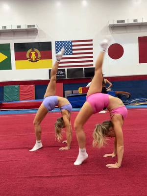 A post by @rybkatwinsofficial on TikTok caption: Acro version of this trend 🤪 Hoping @Beyoncé people see this 😉🫶🏼 #australiantwins #twins #sisters #beyonce