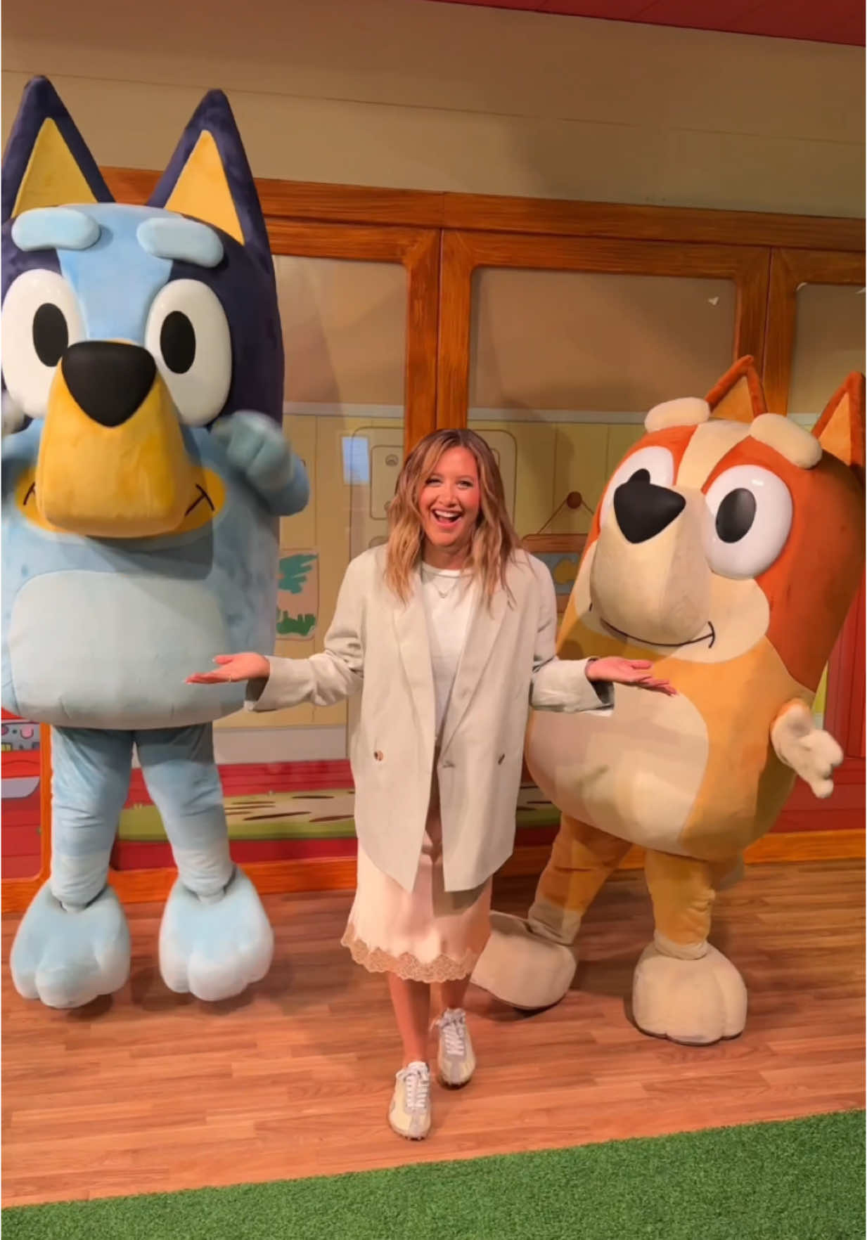 A post by @ashleytisdale on TikTok caption: Who knew beans could be this cute?? @Bush’s Beans teamed up with @Bluey, and now we’ve got Bush’s Bluey Baked Beans...perfect for when I need to make the family a quick, protein-packed meal. Jupiter is going to be so excited 💙 #BushsBeansPartner @Camp Stores 