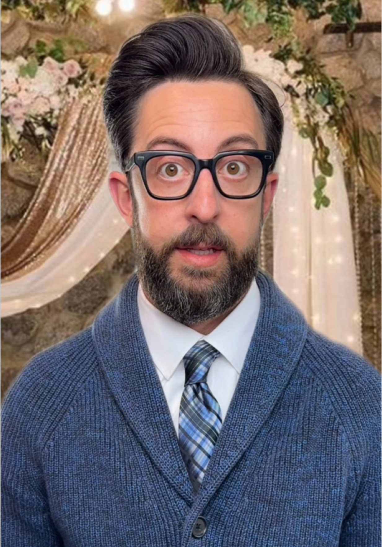 A post by @realadamrose on TikTok caption: might be my last wedding… #react #relatable #wedding 