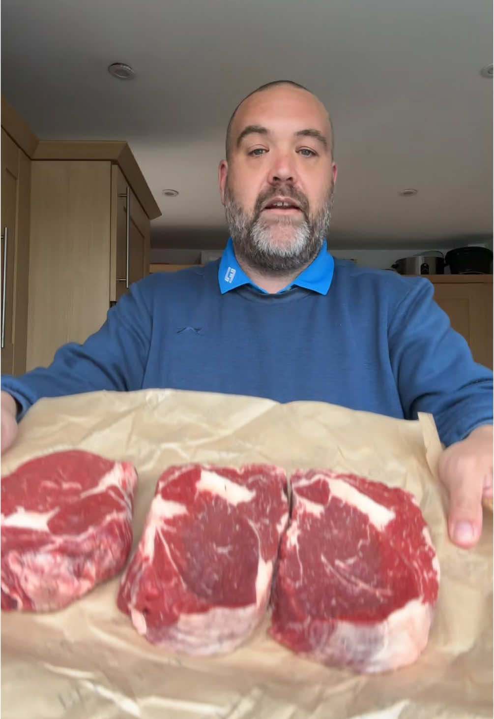 A post by @daddymaycooks on TikTok caption: I’m back! And I’m going to cook a steak! #fyp #foryou #viral #daddymaycooks #mayfamily #daddymay #dinner #steak