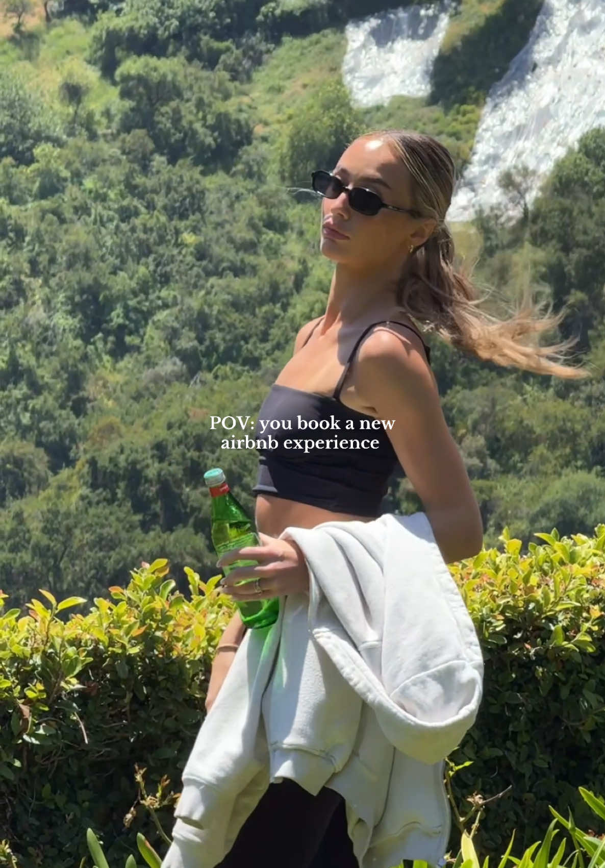 A post by @hannahharrell on TikTok caption: Private Yoga Experience with the most stunning @airbnb view 🫶🏻 #airbnbpartner 