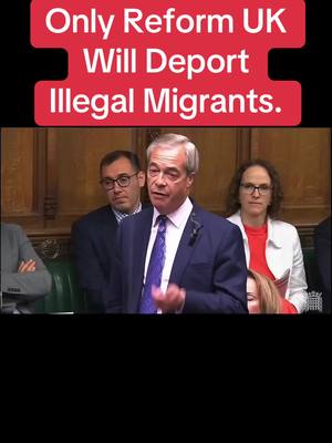A post by @reformukgrahameardley on TikTok caption: #reformuk #nigelfarage #illegalmigrants #parliament #keirstarmer 