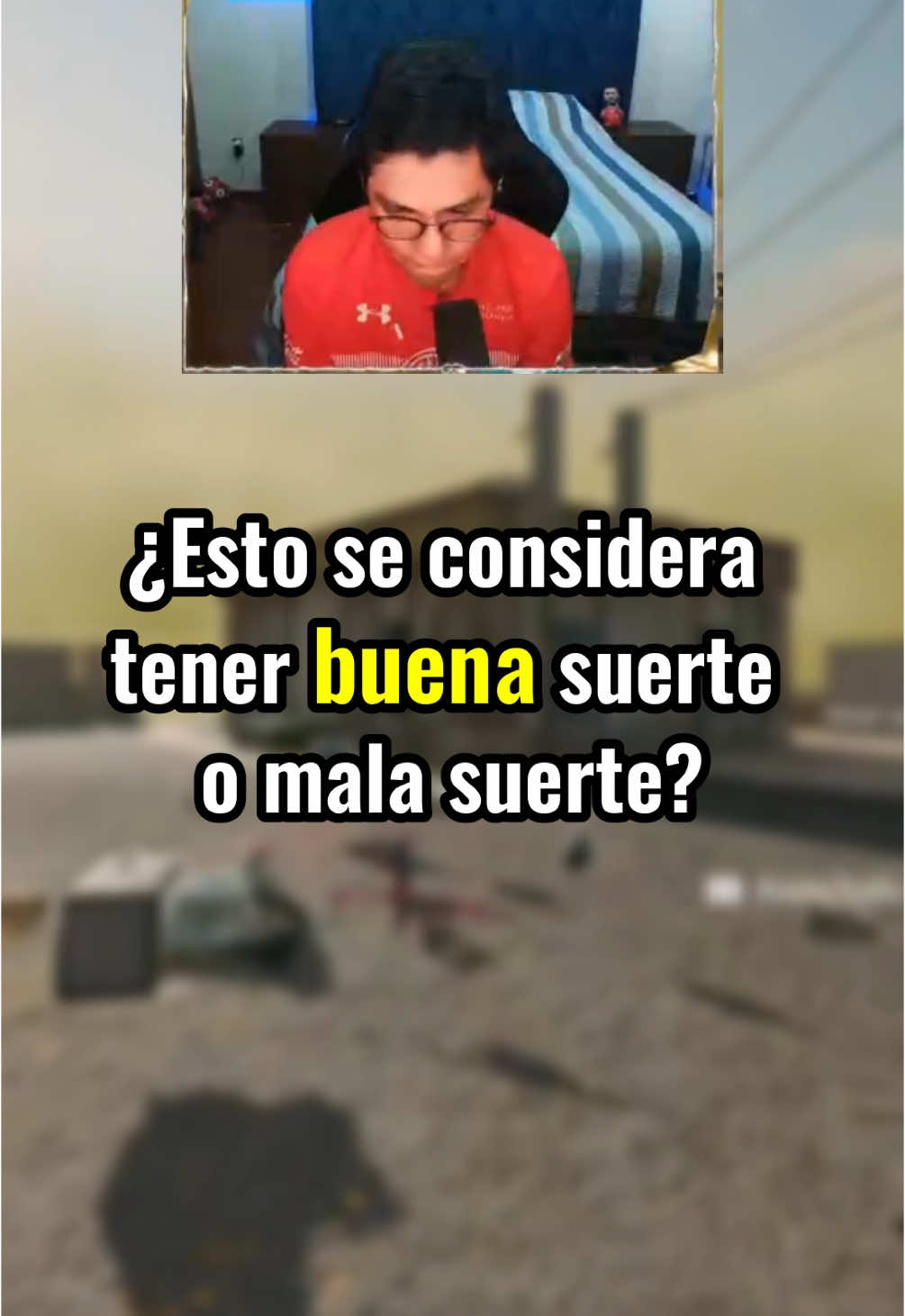 A post by @itsroyaltyg on TikTok caption: BUENA SUERTE O MALA SUERTE? 🤣 #warzone #warzoneclips #warzonebestclips #warzonefunnyclips #warzoneloadout #warzonetips #callofduty #callofdutywarzone #codwarzone #parati #foryou #fy #gamerentiktok 