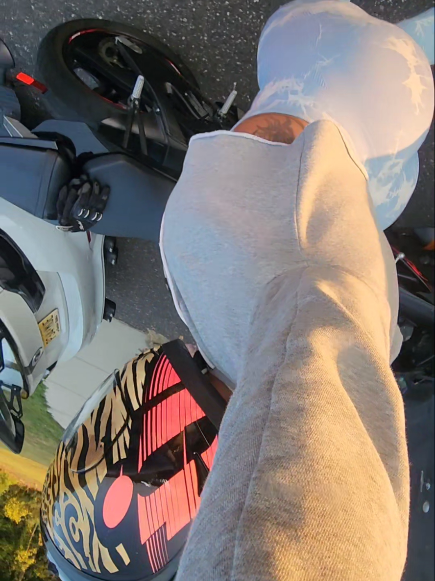 A post by @_iamnewnew_ on TikTok caption: My second favorite hobby, can you guess my first? 👀 Weathers nice and I can't even ride....🏍☀️ Missing the ride more than I expected but healing comes first! This setback is just part of the journey. I'll be back on two wheels soon...stronger and more focused 💕🫡 #FemaleRider #WomenWhoRide #MotoLife #HealingSeason #StrongNotStill #RidePaused #BikerGirlVibes #KneeInjuryRecovery #BackSoon #RideStrong #kneeinjury #recovery #fitnessjourney #roadtorecovery #comebackstronger #r6 