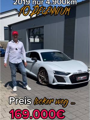A post by @performanceclassics on TikTok caption: FOR SALE: Audi R8 V10 Coupé Decennium Edition Limited 222, 2019, 4.900km, Topzustand! #Audi #R8 #V10 #Coupe #Decennium #Edition #audisport #supercar #tiktokcars #luxurycars #fastcars #german #viral #foryou #fyp #autohaus #autohandel #performanceclassics