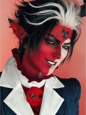 A post by @.ayoitslani on TikTok caption: GRWM👹 #helluvaboss #blitzø #cosplay #costume 
