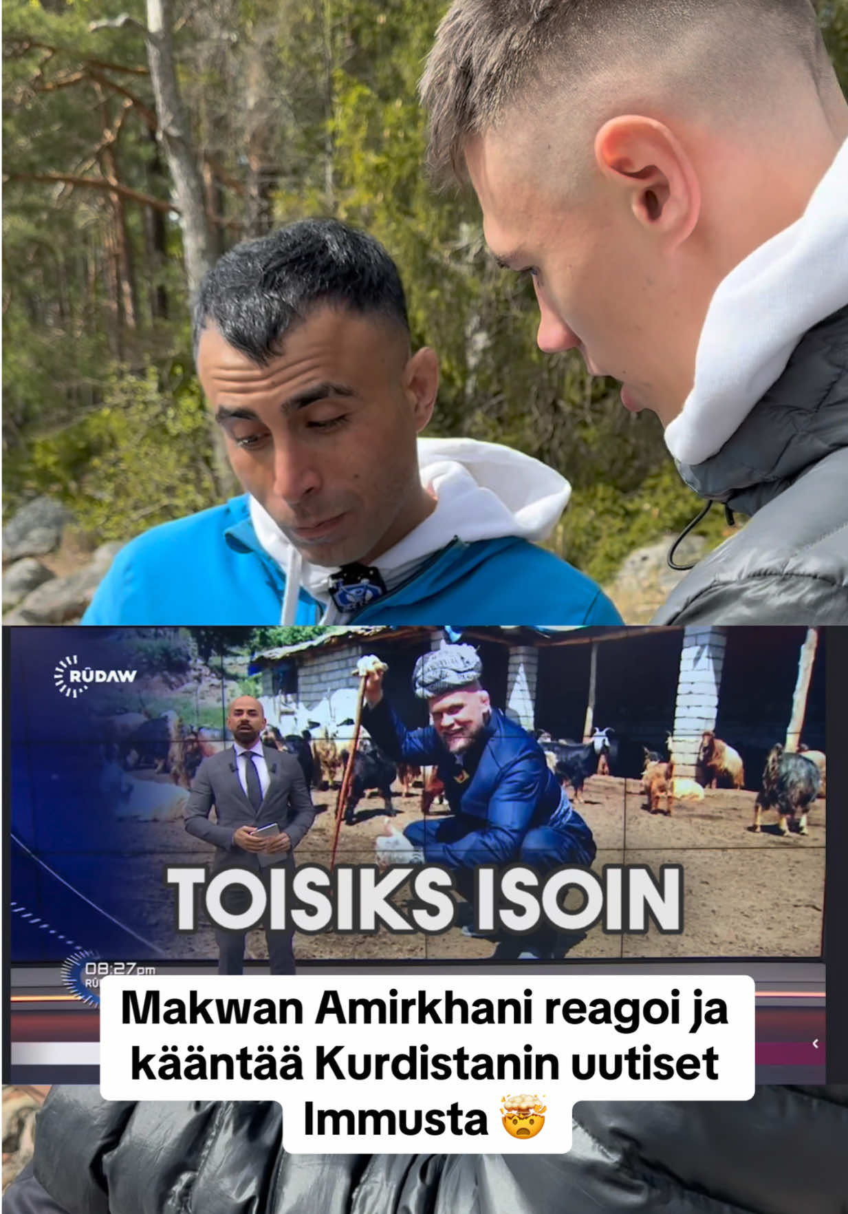 A post by @icecagefighting on TikTok caption: @makwanufc reagoi ja kääntää Kurdistanin uutiset Immusta 📰 #icecage 