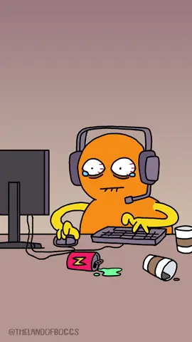 A post by @thelandofboggs on TikTok caption: Gaming > Sleep #animation #boggs #gaming
