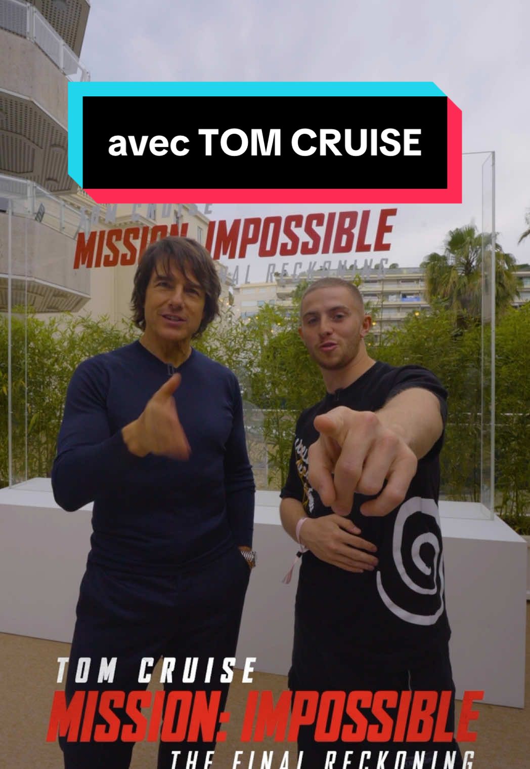 A post by @michou_yt on TikTok caption: J’ai rencontré Tom Cruise, et on m’a donné une mission impossible 🚶‍♂️💥 J’ai du trouver le plus grand fan de Mission Impossible sur la Croisette à l’occasion de Mission: Impossible - The Final Reckoning qui sort le 21 mai 🎥🔥 C’était une sacré expérience 😭 @paramountfrance #MissionImpossible #TheFinalReckoning #collaborationcommerciale