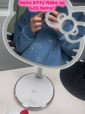 A post by @dailybeautyinspo on TikTok caption: Hello kitty Make up mirror @QVC, Inc #qvctiktoksuperbrandday #tiktokshop #qvctiktokshop #mirror #diyvanitymirror #vanitymirror #hellokittymirrors #hellokittylover 