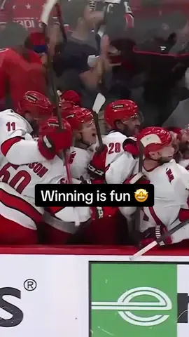 A post by @canes on TikTok caption: Onto the next 💪 #canes #nhl #playoffs #ecf #win
