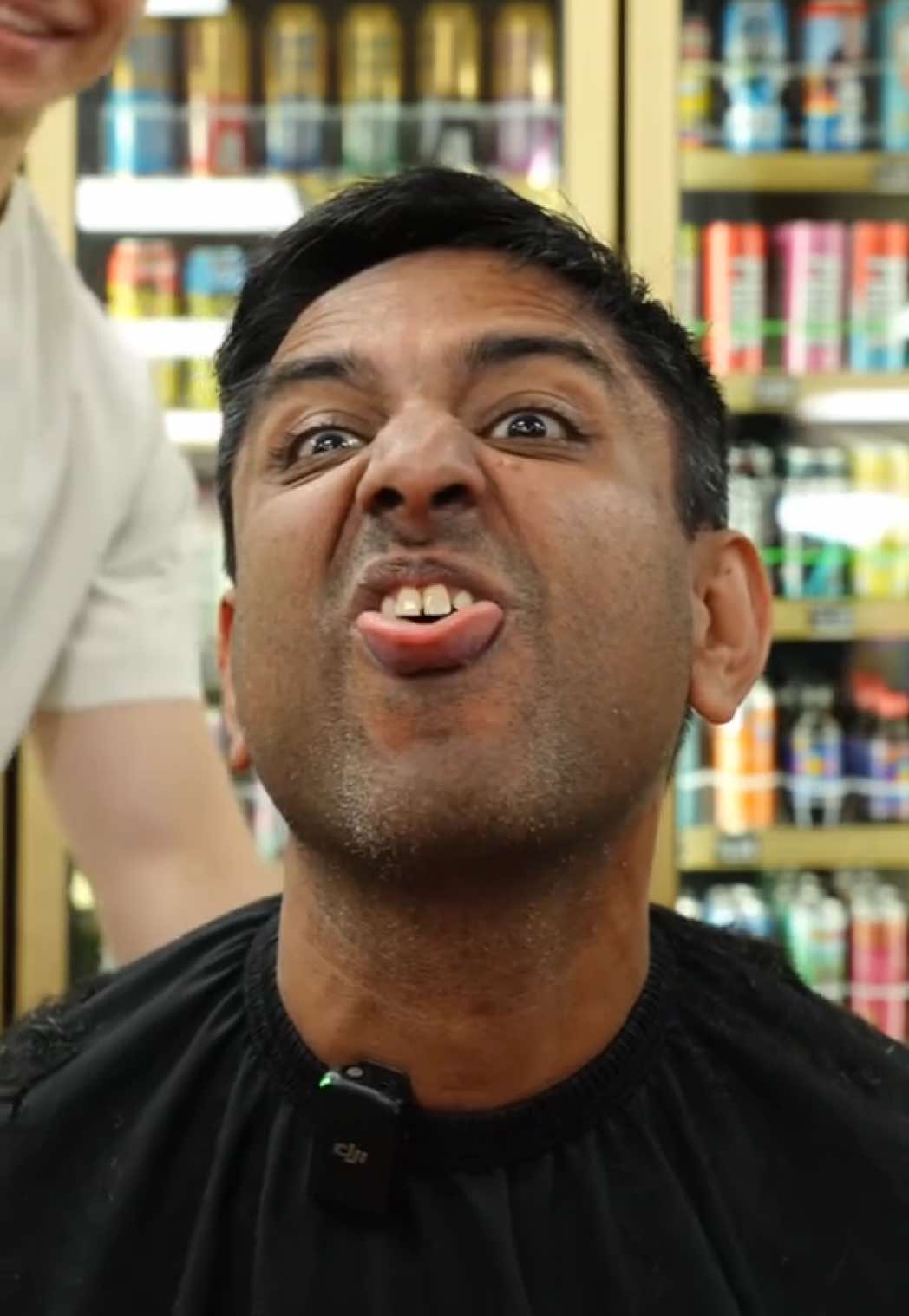 A post by @eds_in_brookswood on TikTok caption: Ed doesn't like haircuts or questions @baker blends  #haircut #bakerblends #edsinbrookswood #fyp #funnyvideos #hair #vancouverbarber #16guard 
