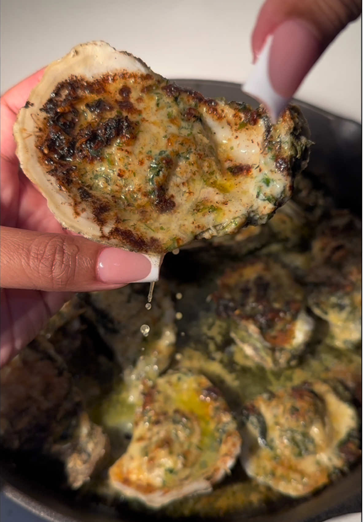 A post by @cookingwithdestiny_ on TikTok caption: Oysters Rockefeller 🦪
