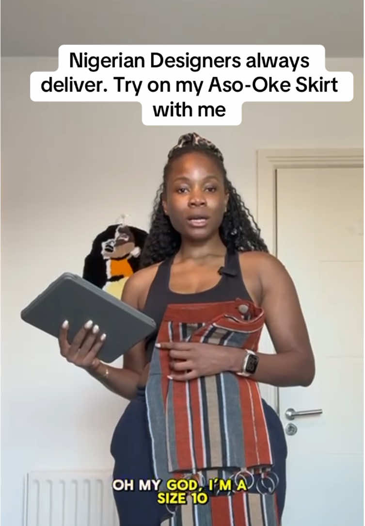A post by @damipepe on TikTok caption: There’s just something about this Aso-Oke skirt that makes me feel seen. Not just cute-seen, but “Yoruba-princess-who-commands-attention-and-eats-jollof-first” seen 😌 My IB people, stand up!!! Nigerian designers always deliver! I ordered it from an Ibadan based designer @Stylebyhadassah on IG and now I don’t know whether to save it for an event or just wear it to the supermarket and start conversations.😩 Styling girlies, help me out. Suggest some fire combos you think will go well with this skirt! I’m talking, Top, shoes, bags, etc. I need to plan my next big entrance accordingly 👏🏾 I’ll be in the comments🙂‍↕️ #tryonhaul #nigeriandesigners #africanfashion #naijatiktok 