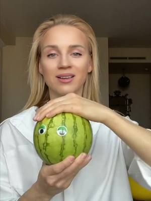 A post by @butterworthdasyrup on TikTok caption: 🍉 I think he likes coffee now! Gotta get back to doing more of these videos. @Dina_Kalanta  #coffee #barista #watermelon 