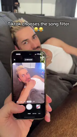 A post by @whenericmetseb on TikTok caption: We had to see what TikTok would choose as our song filter with these photos. It did not disappoint 😂🙌🏻 @Sebastian 🦀 @Eric Flick 🤴🏻 #fypシ #foryoupage #funny #tiktoktrend #tiktoksong #song #boyfriend #lgbt🌈 #lgbt🏳️‍🌈 #fine 