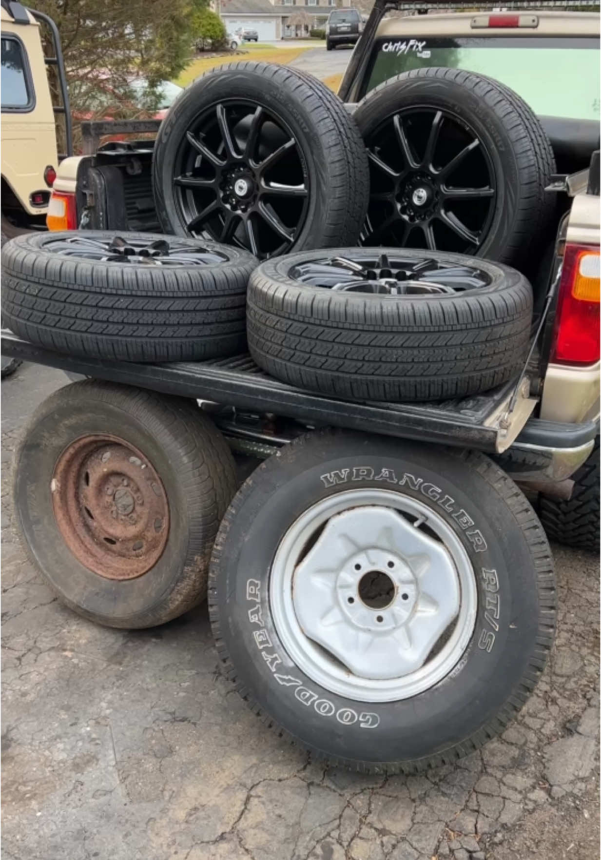 A post by @chrisfixit on TikTok caption: Everyone knows about tires wearing out due to the tire tread decreasing but did you know that even tires with plenty of tread could be “worn out” and need to be replaced?  Tires that are 10+years old old are considered past service life and could be dangerous to drive on because the rubber breaks down over time due to ozone and UV light.  So if you’re tires are getting close to 10yr old or older consider replacing them. When you get new tires make sure you buy tires that are less than 18 months old.  #ChrisFix #Tires