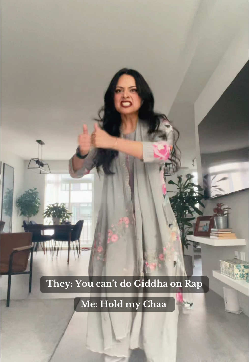A post by @ogbhangralicious on TikTok caption: Giddha on my fav diss track 😂 #euphoria #kendricklamar #disstrack #giddha #bhangralicious #amreengill 