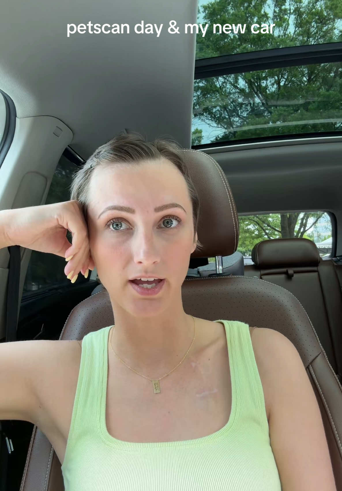 A post by @sierra_stone98 on TikTok caption: So grateful for my new car!!! 🥲 #cancersucks🎗 #nonhodgkinslymphoma #fyp 