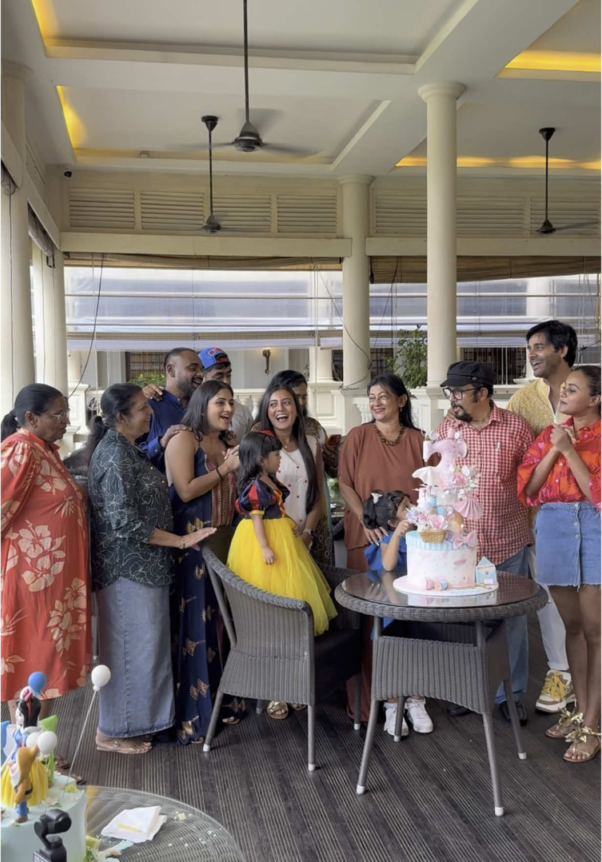 A post by @dinakshie_saranga on TikTok caption: Celebrating two of the prettiest birthday girls 🥳 Happy birthday ammi and baby nanna 💕 We love you 💕  Cakes @atasteofheavenlk 💕 Birthdays | high tea | good day | evenings | family