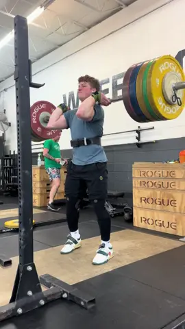 A post by @californiastrength on TikTok caption: 220 kg / 440 lbs Eccentric Front Squat