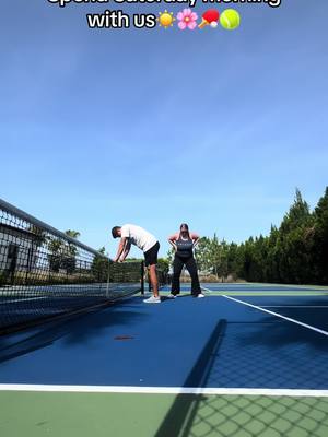 A post by @nataliemreyes on TikTok caption: Saturday morning playing mini tennis with the family💗💗 #tennis #family #fyp @Matthew Reyes 