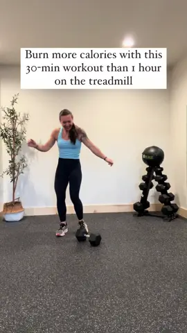 A post by @hanahraejones on TikTok caption: Workout details! ⬇️ What more workouts like this? Comment PROGRAM for free access to my daily 30-min workout program & see why thousands of others are loving them and their results!! 🥰 or check it out in my bio! 📌  30 Minute FULL BODY Circuit  (45s ON/15s OFF - EACH Exercise) - Burpee Over DB - A-Skips - DB Pull Through - Alt DB Clean and Press - Alt DB Step Ups Repeat 6x Enjoy this one!! It was so good!!  #quickworkouts #dumbbellworkouts #homeworkouts  #fitnesstips 