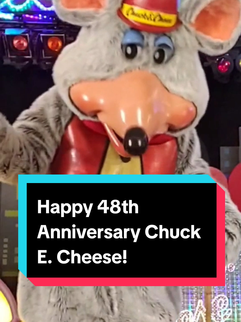 A post by @mattthefranchize on TikTok caption: May 17th, 1977! The day the world was introduced to Chuck E. Cheese! On this day 48 years ago. Chuck E. Cheese's Pizza Time Theatre opened it doors for the first time in San Jose California. Founded my Atari creator Nolan Bushnell! #ChuckECheese ##ForYou #ForYouPage #FYP #fypシ #Trending #Popular #Viral #PizzaTimeTheatre #PizzaTime #HappyBirthday #Anniversary #48Years #Entertainment #CharlesEntertainmentCheese #NolanBushnell #Atari 