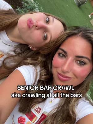 A post by @ambereparkerr on TikTok caption: only way to do it #barcrawl #seniorbarcrawl #grad #bar 